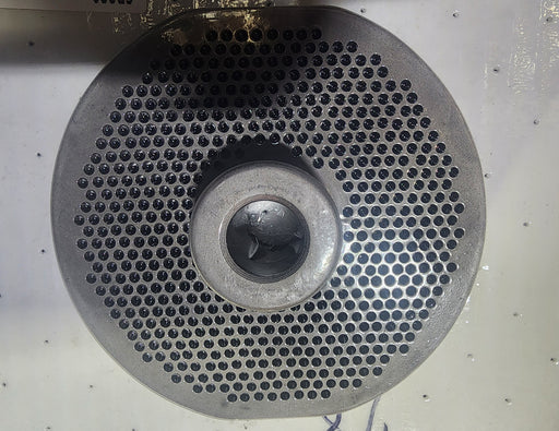 #52 1/8" Chrome Plated Stainless Steel Meat Grinderw/ Hub Flat Side Butcherboy-cityfoodequipment.com