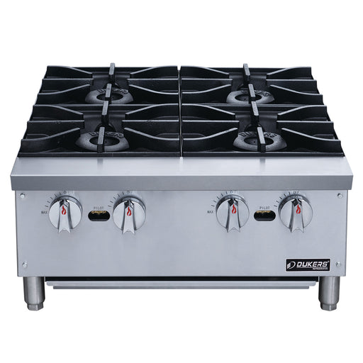 Dukers DCHPA24 Hot Plate with 4 Open Burners-cityfoodequipment.com