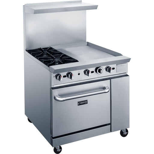 Dukers DCR36-2B24GM 36″ Gas Range with Two (2) Open Burners & 24″ Griddle-cityfoodequipment.com
