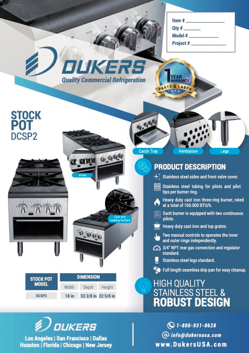 Dukers DCSPA2 Double Stock Pot Range-cityfoodequipment.com