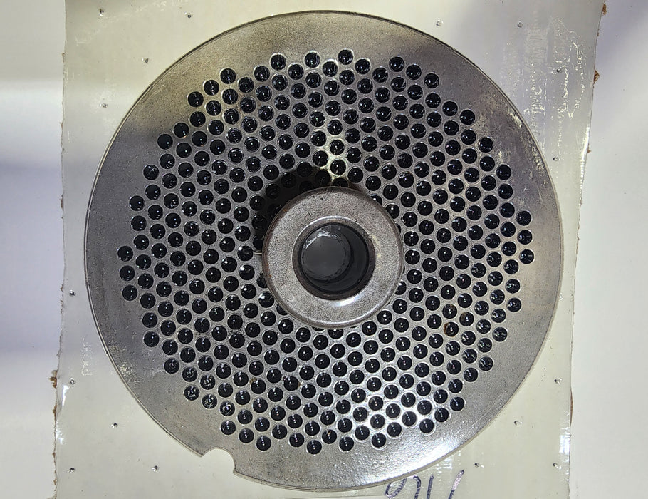 #56 3/16" Stainless Steel Meat Grinder Plate w/ hub-cityfoodequipment.com