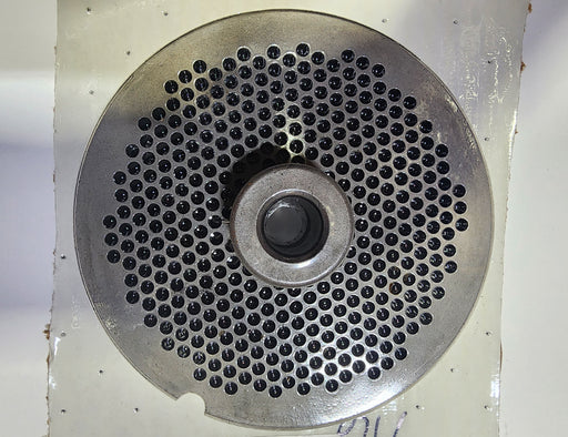 #56 3/16" Chrome Plated Meat Grinder Plate w/ Hub-cityfoodequipment.com