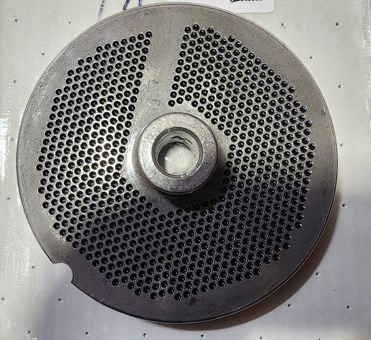 #56 1/8" Stainless Steel Meat Grinder Plate w/ hub and Bone remover-cityfoodequipment.com