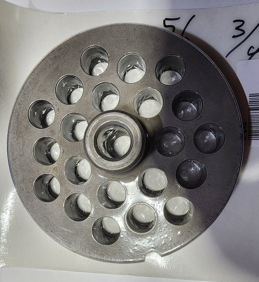 #56 3/4" Stainless Steel Meat Grinder Plate w/ hub-cityfoodequipment.com
