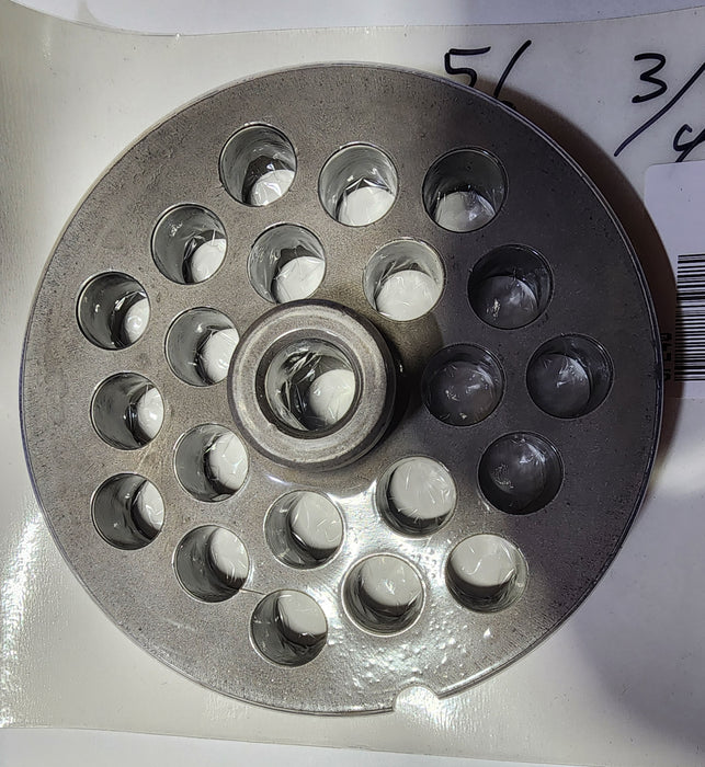#56 3/4" Stainless Steel Meat Grinder Plate w/ hub-cityfoodequipment.com
