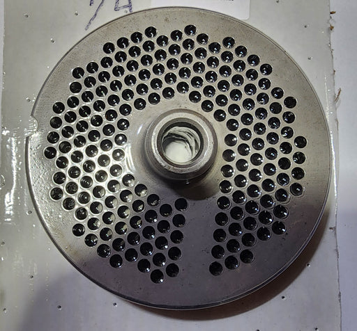 #56 1/4" Stainless Steel Meat Grinder Plate w/ hub and Bone remover-cityfoodequipment.com