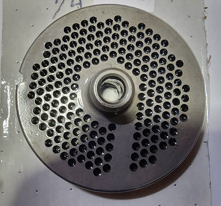 #56 1/4" Stainless Steel Meat Grinder Plate w/ hub and Bone remover-cityfoodequipment.com