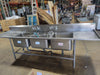 126" 3-Compartment Sink, 24" x 24" Bowls with Left & Right Drainboards-cityfoodequipment.com