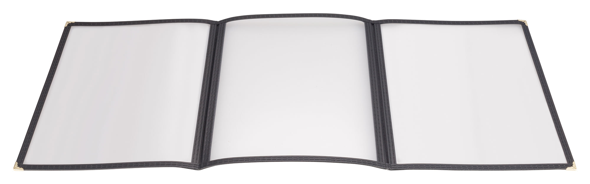 Menu Cover, Triple Fold, 9-1/2" x 12-1/8", Black (25 Each)-cityfoodequipment.com