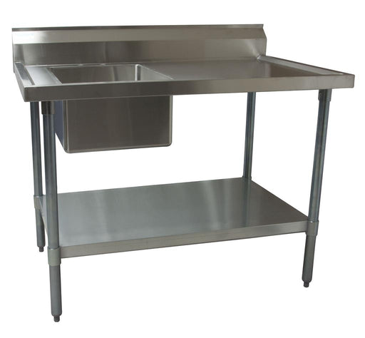 S/S Prep Table 48"x30" w/Sink Left Side-cityfoodequipment.com