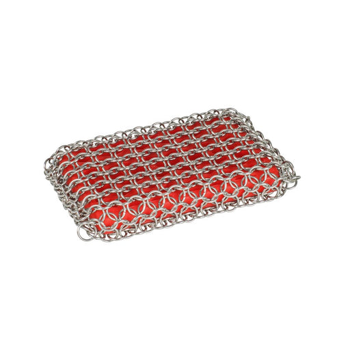 Lodge ACM10R41 Silicone & Chainmail Scrubbing Pad, Red (QTY-6)-cityfoodequipment.com