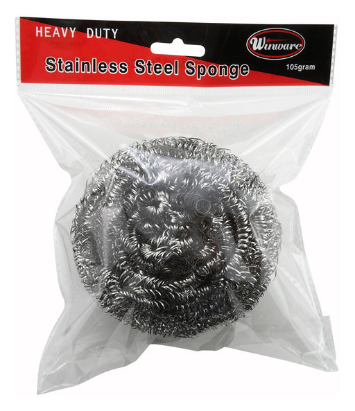 Stainless Steel Scrubbing Sponge, 105g (12 Each)-cityfoodequipment.com