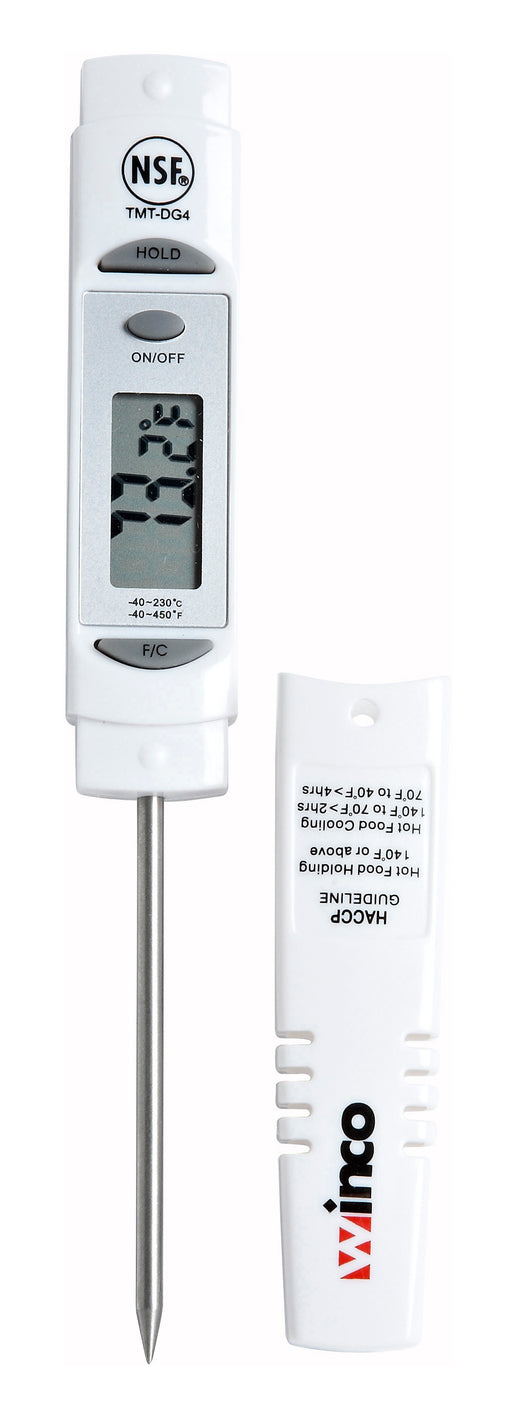 Digital Thermometer, 1-1/4" LCD, 3-1/8" Probe, White (12 Each)-cityfoodequipment.com