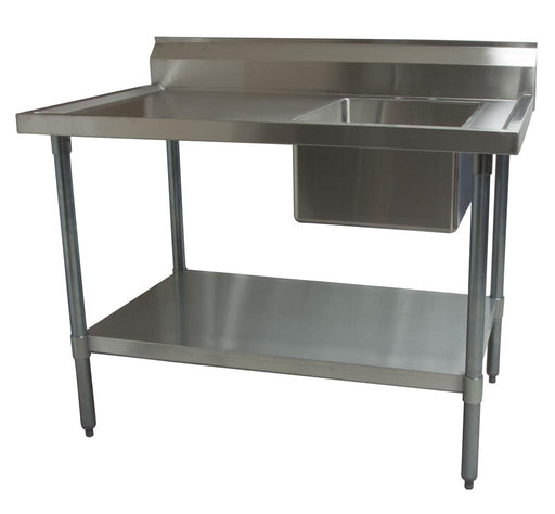 S/S Prep Table W Marine Edge 48"x30" w/Sink Right Side-cityfoodequipment.com