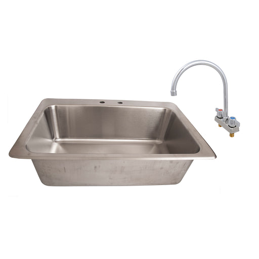 1 Compartment Drop-In Sink 28" x 16" x 10" w/ Faucet-cityfoodequipment.com