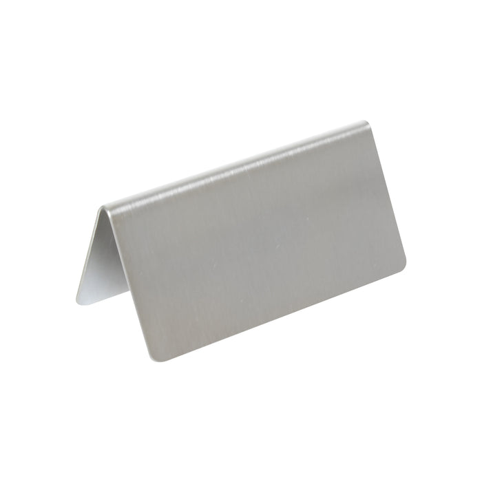 TABLE TENT SIGN, BLANK SIGN, 3" X 1 1/2", STAINLESS STEEL LOT OF 24 (Ea)-cityfoodequipment.com