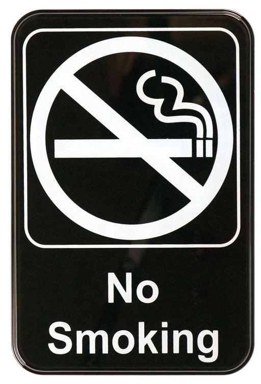 Information Sign, "No Smoking", 6" x 9", Black (12 Each)-cityfoodequipment.com