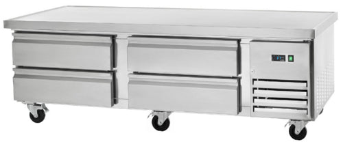 Refrigerated Chef Base, 74"W, marine edge top with 1" extension per side, (4) fu-cityfoodequipment.com