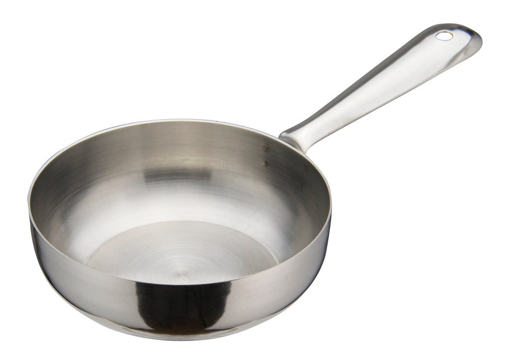 Mini Fry Pan, 4"Dia x 1-1/8"H, Stainless Steel (12 Each)-cityfoodequipment.com