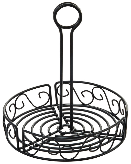 Round Condiment Caddy, 7-1/2", Black Wire (12 Each)-cityfoodequipment.com