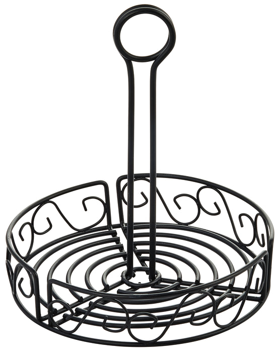 Round Condiment Caddy, 7-1/2", Black Wire (12 Each)-cityfoodequipment.com