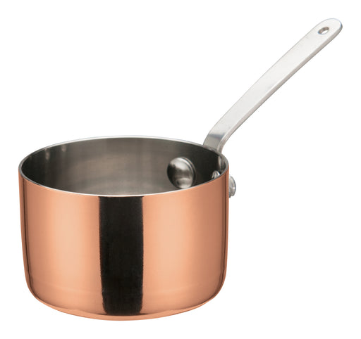 Mini Sauce Pan, 2-3/4"Dia x 1-3/4"H, Copper Plated (12 Each)-cityfoodequipment.com