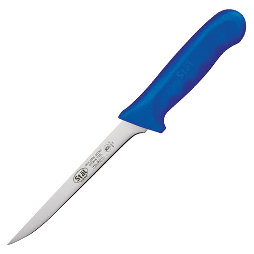 6" Boning Knife, Blue PP Hdl, Narrow (6 Each)-cityfoodequipment.com