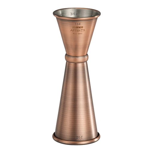 After 5, Jigger w/Inner Marking Lines, 1 x 2 oz, 18/8 SS, Antique Copper Finish (12 Each)-cityfoodequipment.com