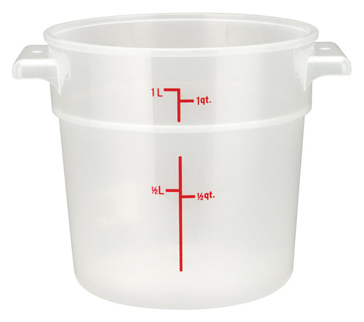 1qt Round Storage Container, Translucent, PP (12 Each)-cityfoodequipment.com