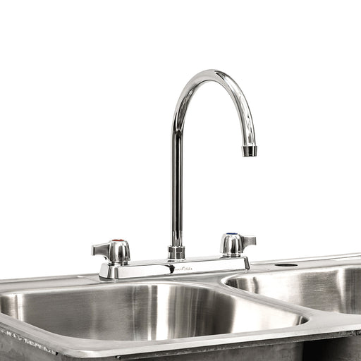 S/S 2 Compartments Drop-In Sink 14" x 16" x 6" Bowls No Drains w/ Faucet-cityfoodequipment.com