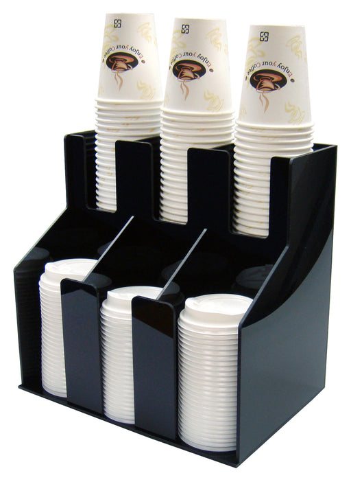 Cup & Lid Organizer, 2 Tiers, 3 Stacks (4 Each)-cityfoodequipment.com