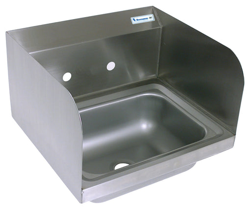 S/S Hand Sink With Side Splashes, 2 Holes 14" x 10" x 5"-cityfoodequipment.com