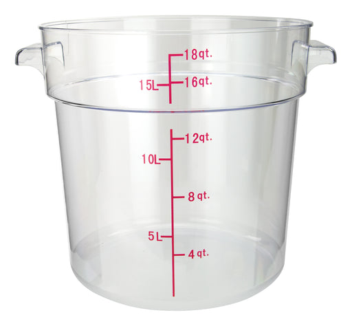 18qt Round Storage Container, Clear, PC (6 Each)-cityfoodequipment.com