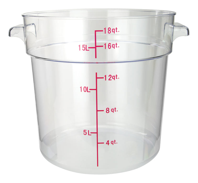 18qt Round Storage Container, Clear, PC (6 Each)-cityfoodequipment.com