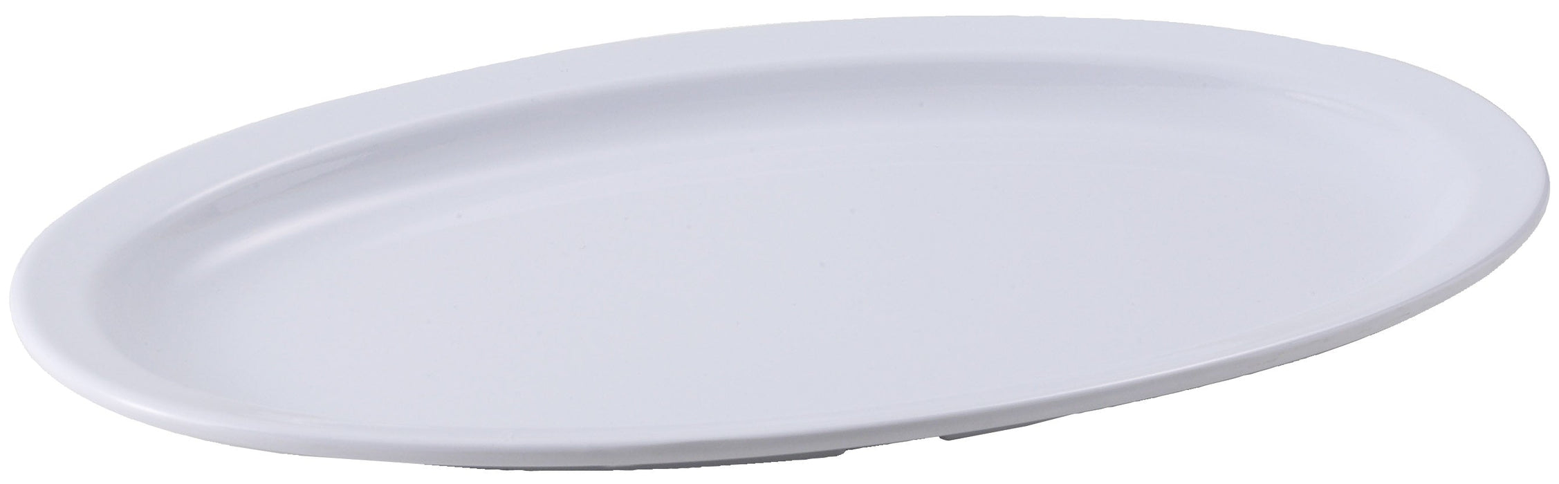 13-1/8" x 9-1/2" Melamine Oval Platters, Narrow Rim, White (4 Dozen)-cityfoodequipment.com