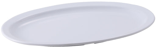 13-1/8" x 9-1/2" Melamine Oval Platters, Narrow Rim, White (4 Dozen)-cityfoodequipment.com