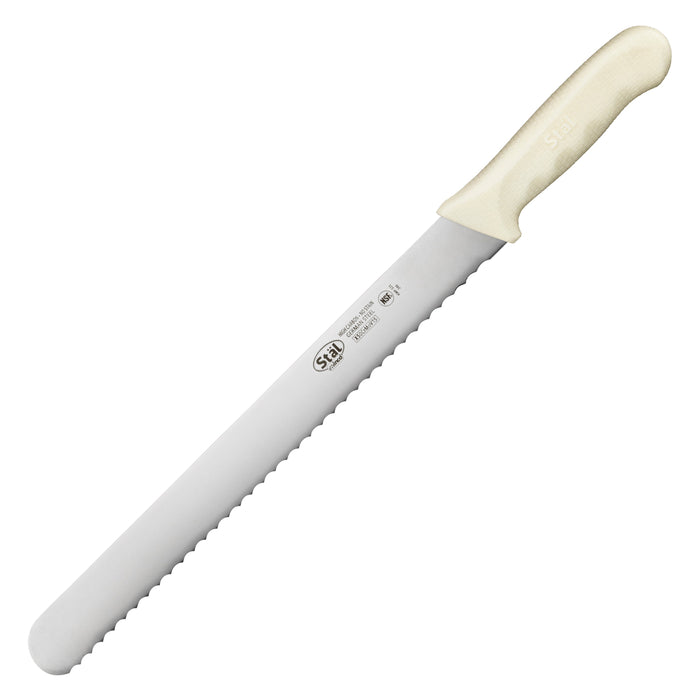 12" Wavy Edge Slicer, White PP Hdl, Straight (6 Each)-cityfoodequipment.com