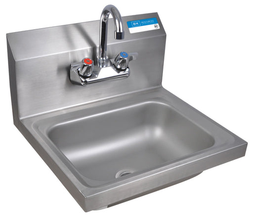 S/S Hand Sink w/ Faucet, 2 Holes, 3-1/2" DR 13-3/4x10"x5"-cityfoodequipment.com