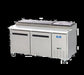 Pizza Prep Table, two-section, 71"W, 21 cu. ft. capacity, self-contained side mo-cityfoodequipment.com