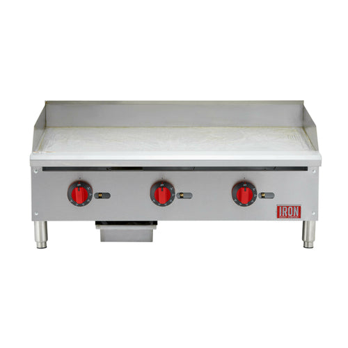 Iron Range Commercial Griddle, Natural Gas, Countertop, 36"W, Thermostatic Controls, 36"W X-cityfoodequipment.com