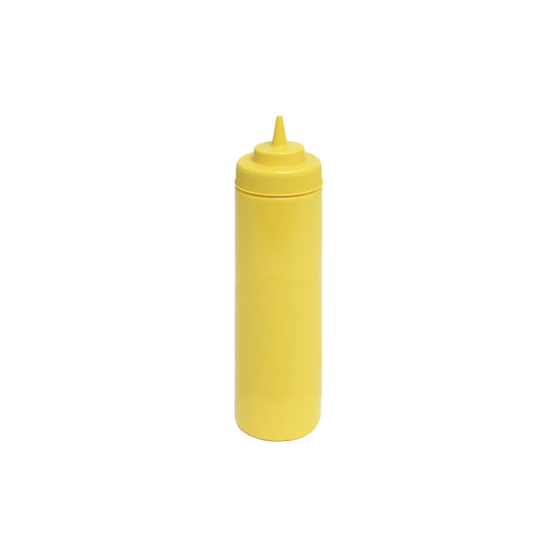 Thunder Group PLTHSB024YW 24 oz Wide Mouth Squeeze Bottle - Plastic, Yellow - 1, (pack)-cityfoodequipment.com