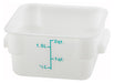 2qt Square Storage Container, Translucent, PP (12 Each)-cityfoodequipment.com