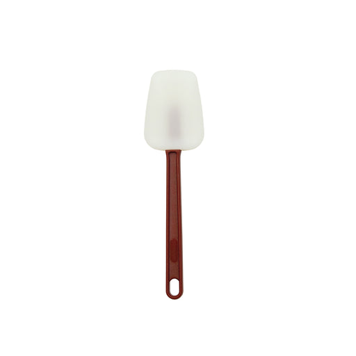 Thunder Group PLSP010SHR 10" Scraper Spoon w/ Red Plastic Handle - Silicon, White - 12, (each)-cityfoodequipment.com