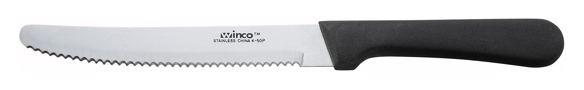 Steak Knives, 5" Blade, Black PP Hdl, Round Tip (24 Dozen)-cityfoodequipment.com
