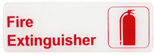 Sign 9" x 3" x 1/8", Fire Extinguisher QTY-12-cityfoodequipment.com