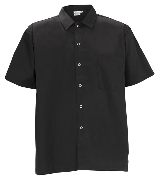 Cook Shirt, Short Sleeves, Black, L (24 Each)-cityfoodequipment.com