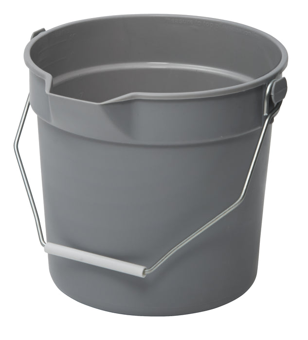 Utility Pail, 10 Qt with Pour Spout and Molded Graduations, PP, Gray (12 Each)-cityfoodequipment.com