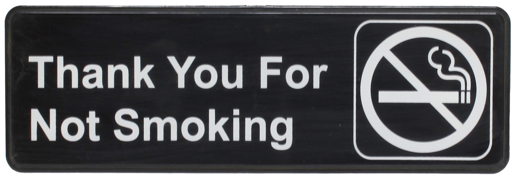 Sign 9" x 3" x 1/8", Thank you For Not Smoking QTY-12-cityfoodequipment.com