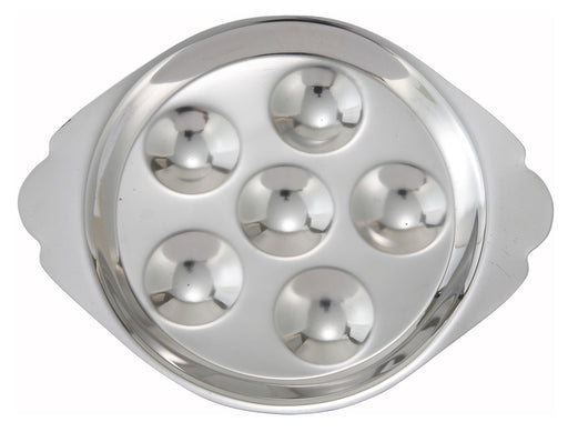 Snail Dish, 6 Holes, S/S (12 Each)-cityfoodequipment.com