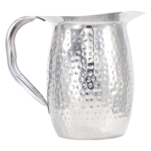 2 Qt. Bell Pitcher w/ Ice Catcher, Hammered, S/S (12 Each)-cityfoodequipment.com